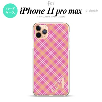 iPhone11ProMax iPhone11pro max スマホケース ハードケース チェック A ピンク +アルファベット メンズ レディース nk-i11pm-433i