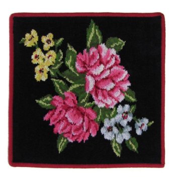 FEILER フェイラー ハンドタオル 30cm×30cm PEONY ピオニー ブラック×ボルドー 【スペシャルラッピング660円(別売り)】 誕生日 結婚祝い 結婚式 結婚記念日 出産祝い バレンタイン 高級 ホワイトデー 父の日 母の日