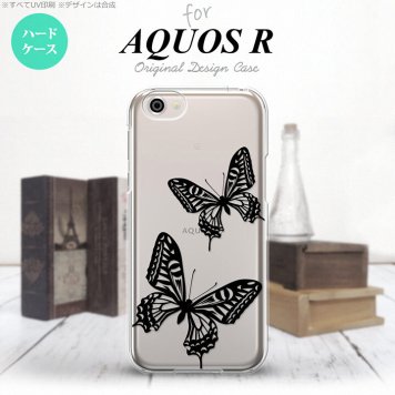 【SH03J】【スマホケース/スマホカバー】【アクオス R】SH03J スマホケース AQUOS R SH-03J カバー アクオス R 蝶 クリア×黒 nk-sh03j-857【メール便送料無料】