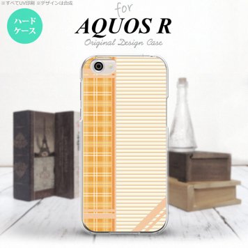 【SH03J】【スマホケース/スマホカバー】【アクオス R】SH03J スマホケース AQUOS R SH-03J カバー アクオス R チェック・ボーダー オレンジ nk-sh03j-1602【メール便送料無料】