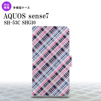 sense7 sense7 手帳型スマホケース カバー バイアスチェック ピンク 青 2022年 11月発売 nk-004s-sens7-dr439