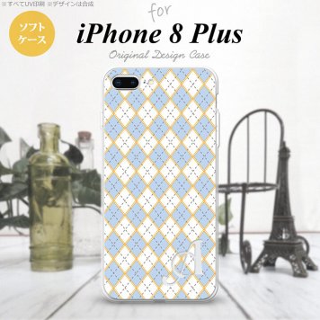 【iPhone8Plus】【スマホケース/スマホカバー】【アイフォン8プラス】iPhone8Plus スマホケース ケース アイフォン8プラス イニシャル アーガイル 青×グレー nk-ip8p-tp1413ini【メール便送料無料】