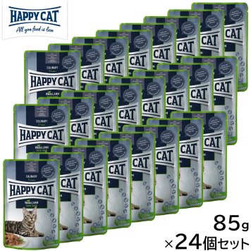 HAPPY CAT ハッピーキャット キャットフード ミートinソース ファーム ラム パウチ（牧畜のラム/成猫 避妊去勢） 85g×24個セット 無添加