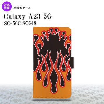 Galaxy A23 GalaxyA23 手帳型スマホケース カバー ファイヤー 炎 黒 赤 2022年 10月発売 nk-004s-a23-dr1304