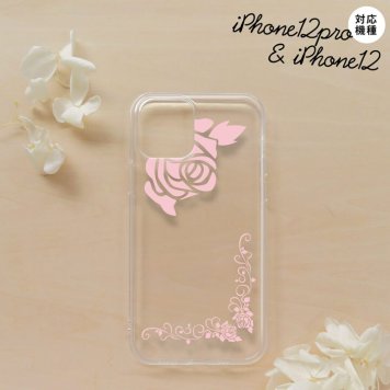 iPhone12/iPhone12pro iPhone12 / iPhone12pro スマホケース ソフトケース バラ A クリア ピンク メンズ レディース nk-i12-tp1067