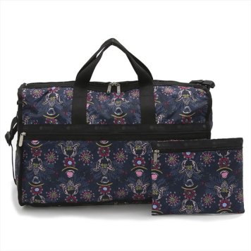 レスポートサック LeSportsac ボストンバッグ 斜めがけバッグ 7185 D987 LARGE WEEKENDER ラージウィークエンダー EVENING BLUES ネイビー系マルチ