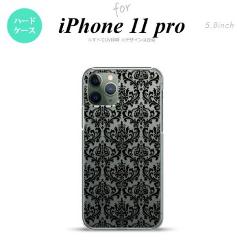 iPhone11Pro iPhone11 Pro スマホケース ハードケース ダマスク B クリア 黒 メンズ レディース nk-i11p-1026