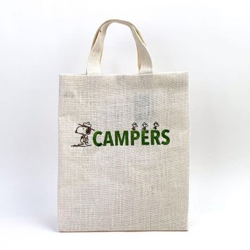 スヌーピー IP. A4ジュート Peanuts CAMPERS 白 バッグ レジャー サマー アウトドア