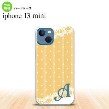 iPhone13mini iPhone13 mini ケース ハードケース ドット レース C 黄 +アルファベット  nk-i13m-1613i