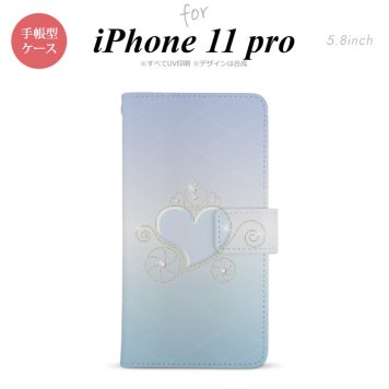 iPhone11Pro iPhone11 Pro 手帳型スマホケース カバー ハート 青  nk-004s-i11p-dr319