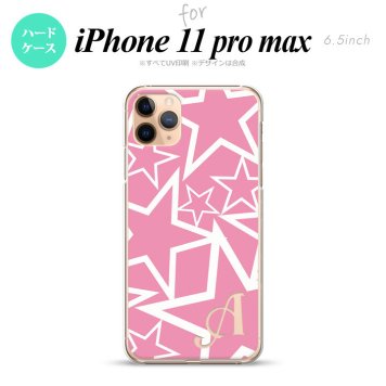 iPhone11ProMax iPhone11pro max スマホケース ハードケース 星 ピンク 白 +アルファベット メンズ レディース nk-i11pm-1118i