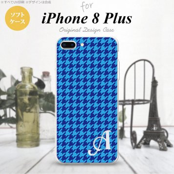 【iPhone8Plus】【スマホケース/スマホカバー】【アイフォン8プラス】iPhone8Plus スマホケース ケース アイフォン8プラス イニシャル 千鳥柄 青 nk-ip8p-tp904ini【メール便送料無料】