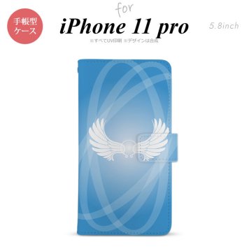 iPhone11Pro iPhone11 Pro 手帳型スマホケース カバー 翼 光 青  nk-004s-i11p-dr463