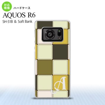 SH-51B AQUOS R6 AQUOS R6 スマホケース ハードケース パッチワーク ミックスA 黄 +アルファベット メンズ レディース nk-r6-1671i
