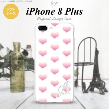 【iPhone8Plus】【スマホケース/スマホカバー】【アイフォン8プラス】iPhone8Plus スマホケース ケース アイフォン8プラス イニシャル ハート ライトピンク×白 nk-ip8p-tp118ini【メール便送料無料】
