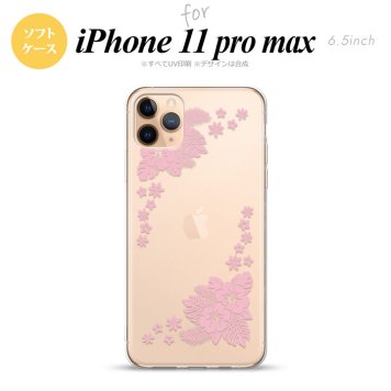 iPhone11ProMax iPhone11pro max スマホケース ソフトケース ハイビスカス E クリア ピンク メンズ レディース nk-i11pm-tp1056