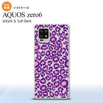 SHG04 SHG04 ZERO6 AQUOS zero6 スマホケース ソフトケース 豹柄 B 紫 クリア メンズ レディース nk-zero6-tp893