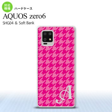 SHG04 SHG04 ZERO6 AQUOS zero6 スマホケース ハードケース 千鳥 格子 大 ピンク +アルファベット メンズ レディース nk-zero6-916i