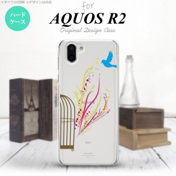 AQUOS R2 アクオス アール2 SH-03K SHV42 専用 スマホケース カバー ハードケース 青い鳥 赤×黄 nk-r2-1295[スマホ,スマホケース,スマホカバー,ケース,カバー,ジャケット]