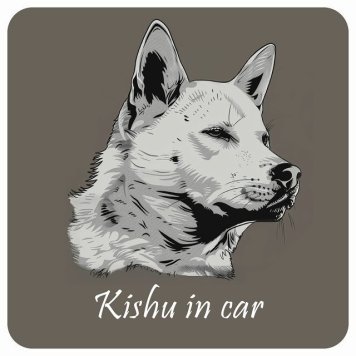 ドッグ カーステッカー イラスト付 Dog in Car 紀州犬 Bタイプ セーフティサイン 犬種別 正方形 13x13cm シール リア あおり運転対策 Dog Sticker 屋外 屋内 防水 かわいい おしゃれ 安全対策 カーサイン