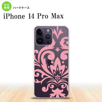 iPhone14 ProMax iPhone14 Pro Max スマホケース 背面ケース ハードケース ダマスク D ピンク 2022年 9月発売 nk-i14pm-1033