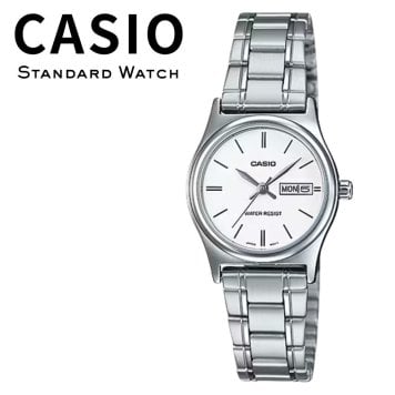 箱なし カシオ 腕時計 レディース CASIO ホワイト シルバー 曜日 日付 カレンダー メタルベルト シンプル 仕事 通勤 海外モデル 逆輸入 プレゼント ギフト 成人 卒業 入学 