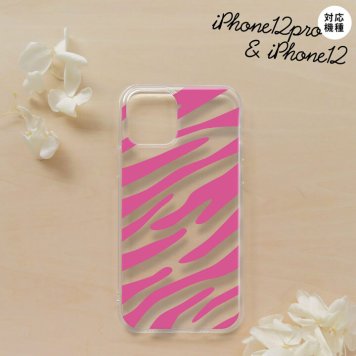 iPhone12/iPhone12pro iPhone12 / iPhone12pro スマホケース ソフトケース ゼブラ ピンク メンズ レディース nk-i12-tp022