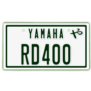 なんちゃって単車プレート【YAMAHA・RD400】ナンバープレート　バイク　二輪　オートバイ　グッズ　アクセサリー　雑貨 インテリア アイテム プレゼント ギフト バイク好き 旧車 走り屋 ギア パーツ メンテナンス ファッション お洒落 オブジェ