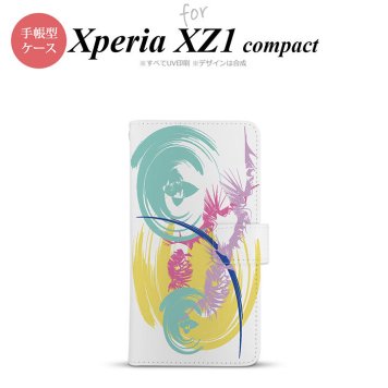 【手帳型 スマホ カバー ケース】【SO02K】【エクスペリア XZ1】手帳型 ケース SO-02K スマホ カバー Xperia XZ1 Compact エクスペリア アート 白×黄 nk-004s-so02k-dr1264【メール便送料無料】