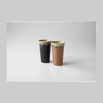 塗り分　一口ビールペアー 陶器 美濃焼 やきものの里から、暮らしを贈ります。　ギフト 食器 セット テーブルウェア