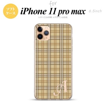 iPhone11ProMax iPhone11pro max スマホケース ソフトケース チェック B ベージュ +アルファベット メンズ レディース nk-i11pm-tp444i