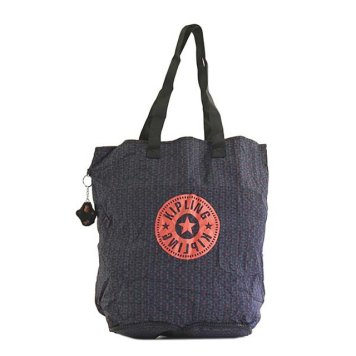 キプリング Kipling バッグ K48425 Q01 HIP HURRAY 5 ヒップハリーファイブ 折りたたみ トートバッグ エコバッグ FALLING STAR ダークパープル系