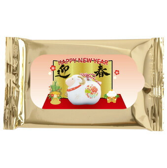 干支ゴールドウェットティッシュ10P（未）   景品 記念品 粗品 ノベルティ 名入れ 御挨拶 ご挨拶