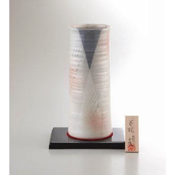 美濃焼 手描工房 １０号円筒型花瓶