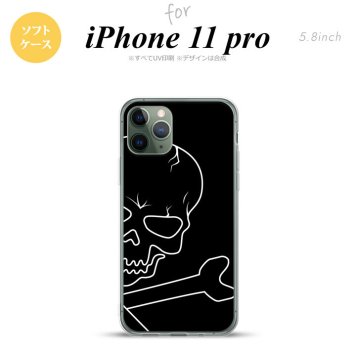 iPhone11Pro iPhone11 Pro スマホケース ソフトケース ドクロ アップ 黒 メンズ レディース nk-i11p-tp516