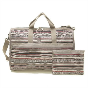 レスポートサック LeSportsac バッグ LARGE WEEKENDER 7185 E191 ラージウィークエンダー 2way ショルダー ボストンバッグ SEA STRIPE TAN ストライプ柄ベージュ系