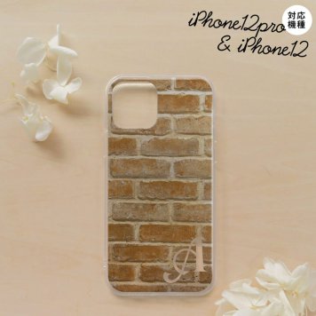 iPhone12/iPhone12pro iPhone12 / iPhone12pro スマホケース ソフトケース ピクチャ レンガ 茶 +アルファベット メンズ レディース nk-i12-tp732i