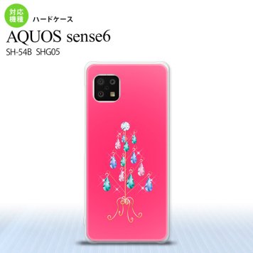 SH-54B SHG05 AQUOS sense6 スマホケース ハードケース ツリーイヤリング ピンク メンズ レディース nk-sens6-632