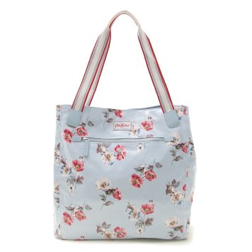 キャスキッドソン Cath Kidston バッグ トートバッグ ショルダーバッグ 813471 HEYWOOD TOTE ヘイウッド トート GREY BLUE CATS & FLOWERS ライトブルー系マルチ
