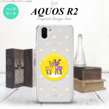 AQUOS R2 アクオス アール2 SH-03K SHV42 専用 スマホケース カバー ハードケース トナカイワッペン 黄 nk-r2-622[スマホ,スマホケース,スマホカバー,ケース,カバー,ジャケット]