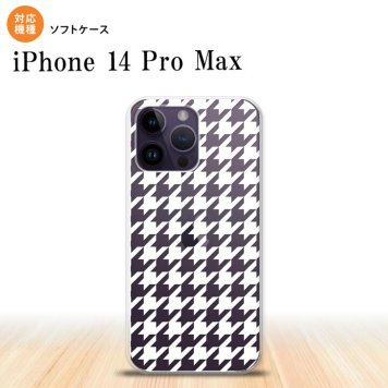 iPhone14 ProMax iPhone14 Pro Max スマホケース 背面ケースソフトケース 千鳥 格子 大 白 クリア 2022年 9月発売 nk-i14pm-tp929