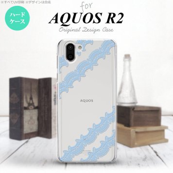 AQUOS R2 アクオス アール2 SH-03K SHV42 専用 スマホケース カバー ハードケース レースA 水色 nk-r2-1097[スマホ,スマホケース,スマホカバー,ケース,カバー,ジャケット]