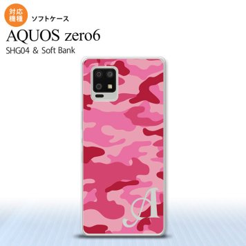 SHG04 SHG04 ZERO6 AQUOS zero6 スマホケース ソフトケース ウッドランド 迷彩 C ピンク +アルファベット メンズ レディース nk-zero6-tp1149i