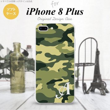 【iPhone8Plus】【スマホケース/スマホカバー】【アイフォン8プラス】iPhone8Plus スマホケース ケース アイフォン8プラス イニシャル 迷彩A 緑A nk-ip8p-tp1157ini【メール便送料無料】