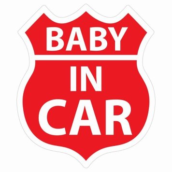 BABY IN CAR ステッカー レッド ルート66 カーステッカー シール sticker 安全対策 あおり運転 かっこいい おしゃれ かわいい 車ステッカー ステッカー 車 サインステッカー ドライブ 防水 屋外 屋内 カーサイン