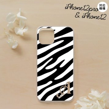 iPhone12/iPhone12pro iPhone12 / iPhone12pro スマホケース ソフトケース ゼブラ 白 黒 +アルファベット メンズ レディース nk-i12-tp124i