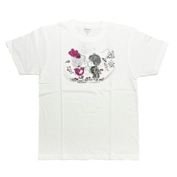 水森亜土 キスリボン 半袖Tシャツ(M) ホワイト アパレル