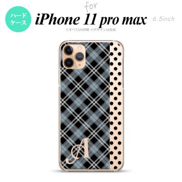 iPhone11ProMax iPhone11pro max スマホケース ハードケース タータン ドット 黒 +アルファベット メンズ レディース nk-i11pm-1535i