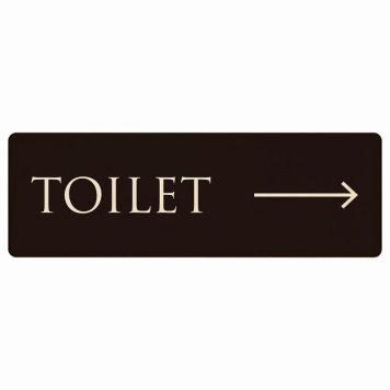 トイレ プレート 木製 TOILET 文字タイプ ブラック ナチュラル 右 矢印 長方形 18x6cm 方向案内 進路ドア サインプレート ピクトサイン トイレマーク表示 案内 注意 施設 御手洗 TOILET おしゃれ シンプル 安全対策