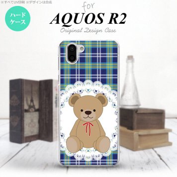 AQUOS R2 アクオス アール2 SH-03K SHV42 専用 スマホケース カバー ハードケース くま(B) 青 nk-r2-758[スマホ,スマホケース,スマホカバー,ケース,カバー,ジャケット]